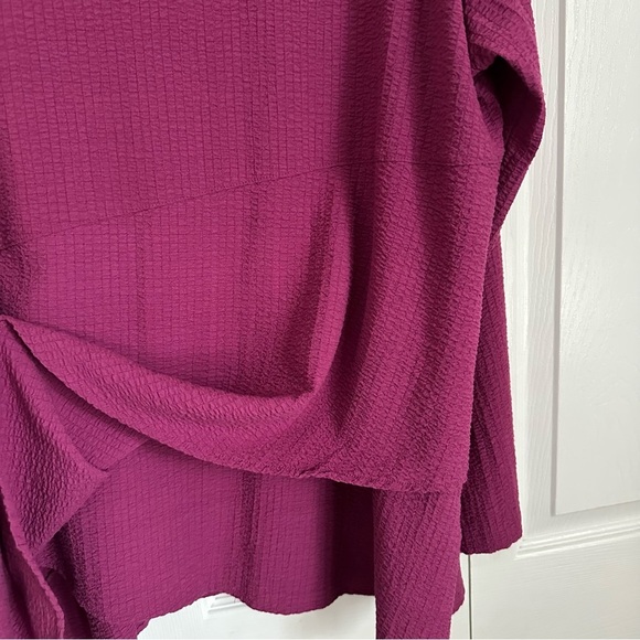 Soft Surroundings Blouse Womens 2X Purple Button Up Textured Lagenlook Flowy - Picture 3 of 13